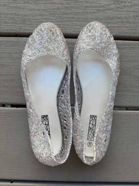 Sparkle Clear Jelly Ballet Flats for Women